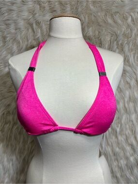 NWT Oakley Pacific Coast Halter Bikini Top Neon Pink XS